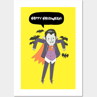 Happy Halloween from Mr. Dracula Posters and Art